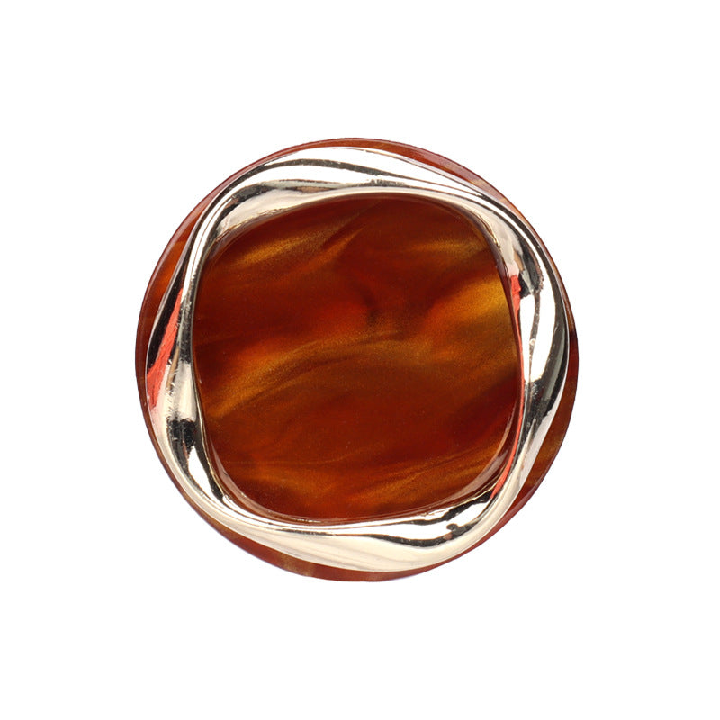 Beige Black Red Brown Resin Metal Shank Buttons for Women's Clothing 10pcs Red Brown