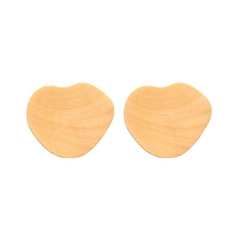 15mm Heart Shaped Natural Wooden Buttons with Shanks for Children's Coat 30pcs