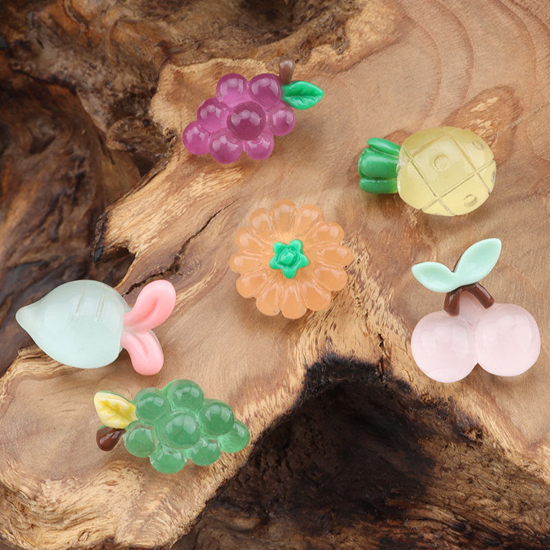 6 Styles Colorful Fruits Vegetables Plastic Buttons for Kids' Clothing 30 Pack