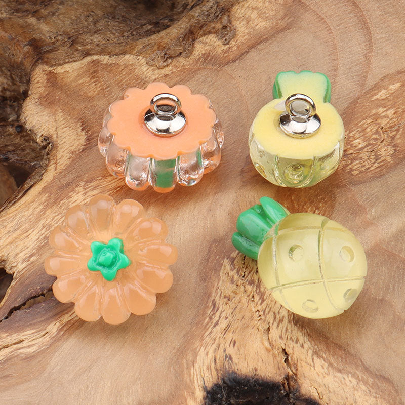 6 Styles Colorful Fruits Vegetables Plastic Buttons for Kids' Clothing 30 Pack