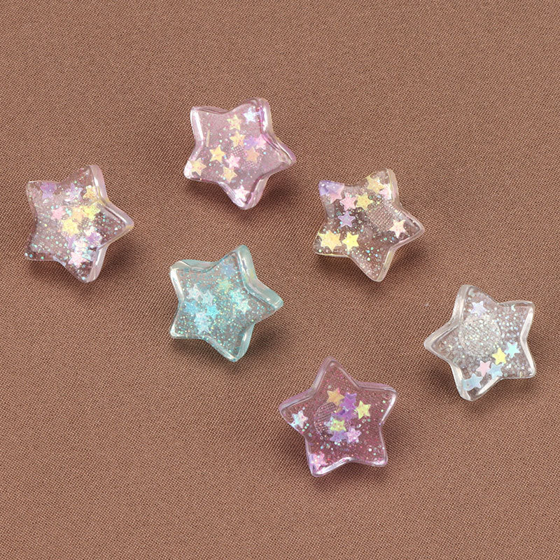 18mm Colorful Star Plastic Buttons with Metal Shank for Babies and Kids' Clothes