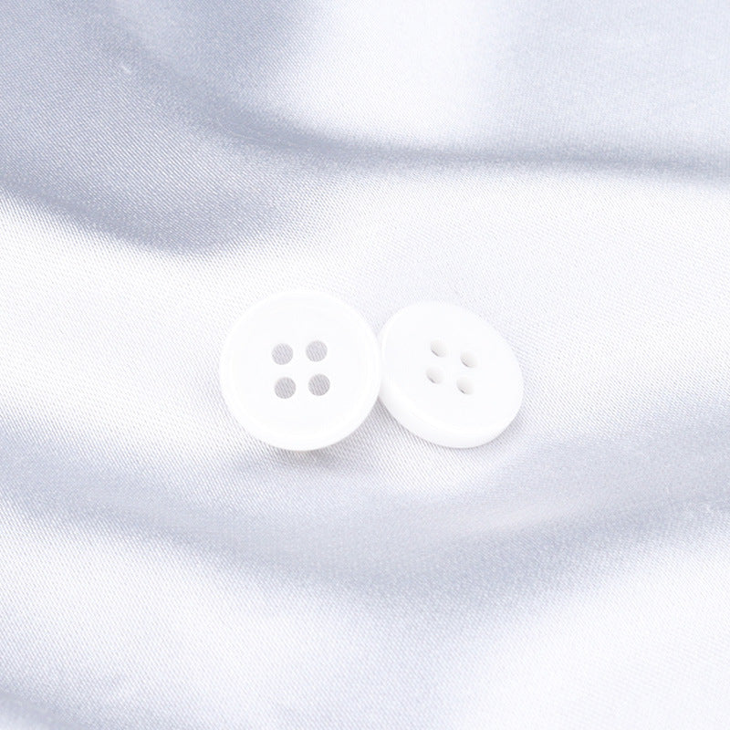 11.5mm White Ceramic Buttons for Men's and Women's Shirts 55 Pack