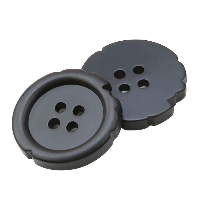 15/21/25mm Irregular 4-Hole Black Resin Buttons for Men's Suits and Trousers 30pcs