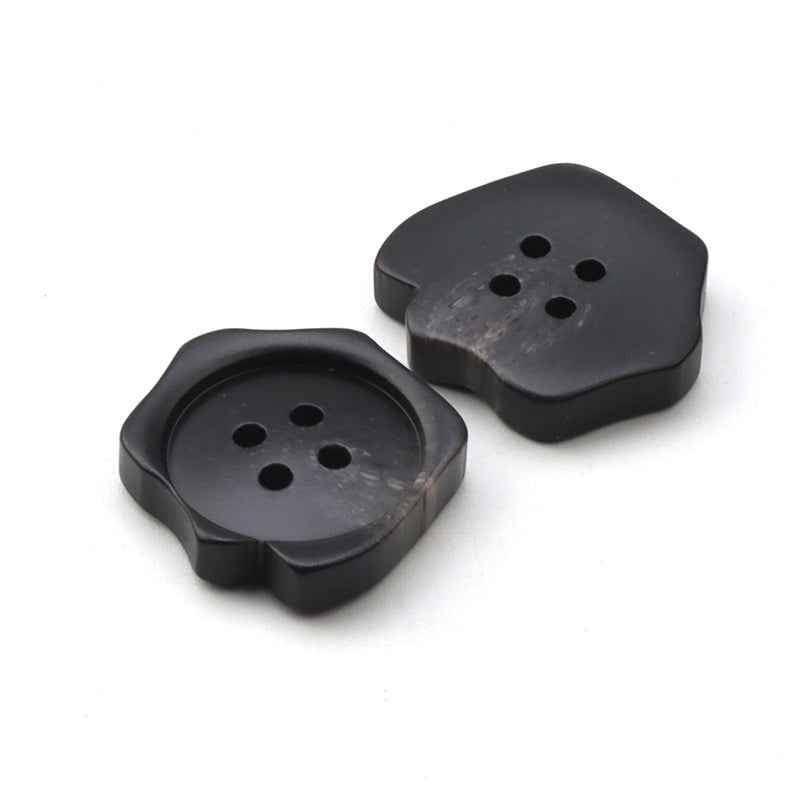 15/21/25mm Irregular 4-Hole Black Resin Buttons for Men's Suits and Trousers 30pcs Black 2