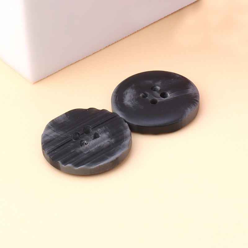 15-30mm Black, Beige, Brown Round 4-Hole Resin Buttons for Men's Suits 30pcs Black