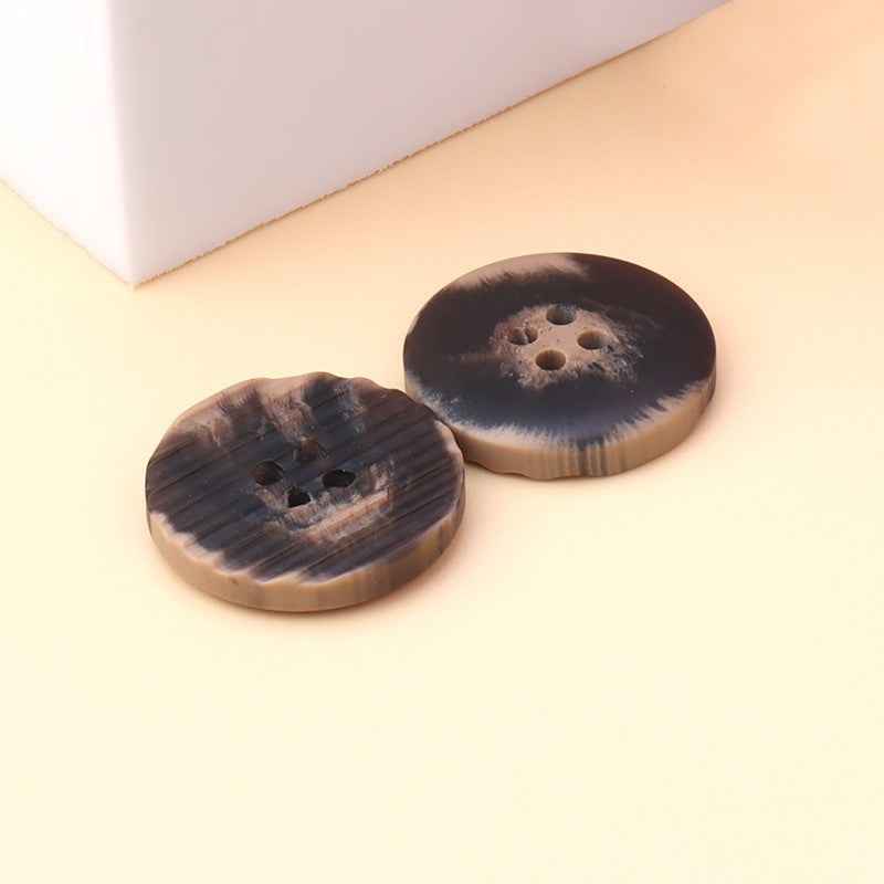 15-30mm Black, Beige, Brown Round 4-Hole Resin Buttons for Men's Suits 30pcs Coffee