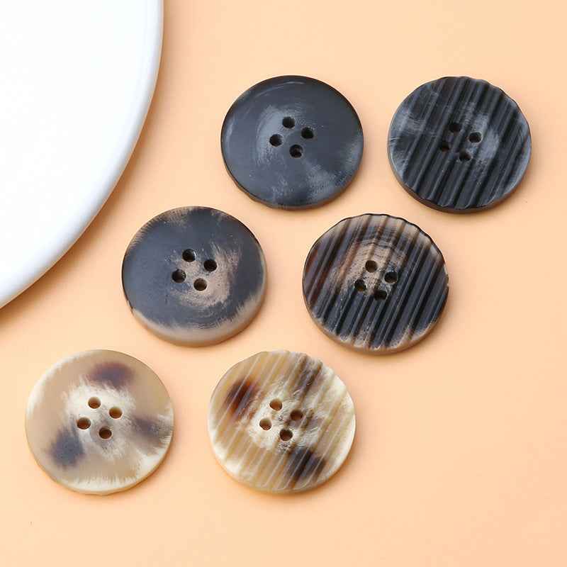 15-30mm Black, Beige, Brown Round 4-Hole Resin Buttons for Men's Suits 30pcs
