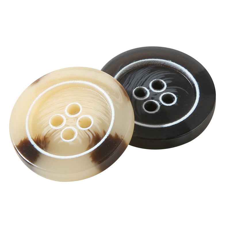 15-25mm Round Resin Four-Hole Buttons for Men's Clothing and Trousers 30pcs