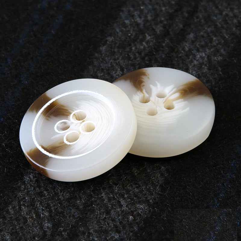 15-25mm Round Resin Four-Hole Buttons for Men's Clothing and Trousers 30pcs Beige