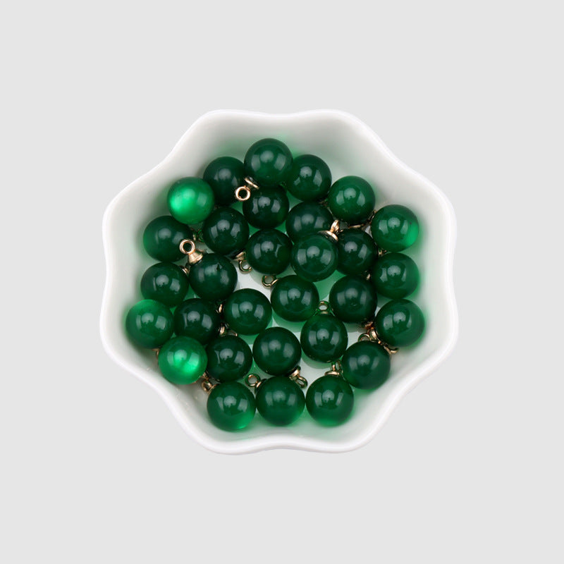 9mm Resin Bead Buttons for Women's Shirts Chiffon Tops Cheongsam 40pcs Green