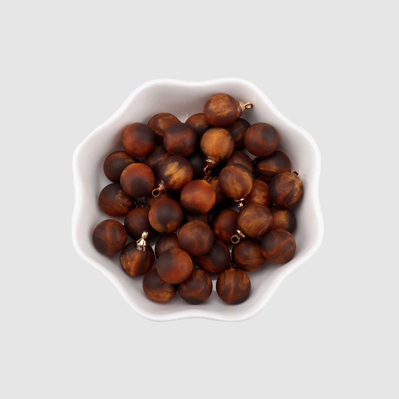 9mm Resin Bead Buttons for Women's Shirts Chiffon Tops Cheongsam 40pcs Coffee