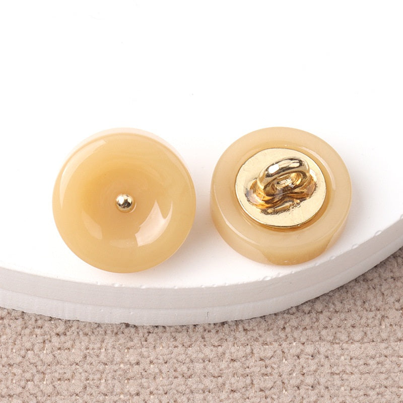 11mm Round Resin Shank Buttons for Women's Cheongsam Shirts Hanfu 20pcs Khaki