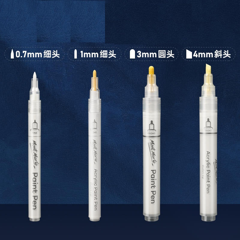 Mont Marte acryl witte verfpennen - 4 stuks
