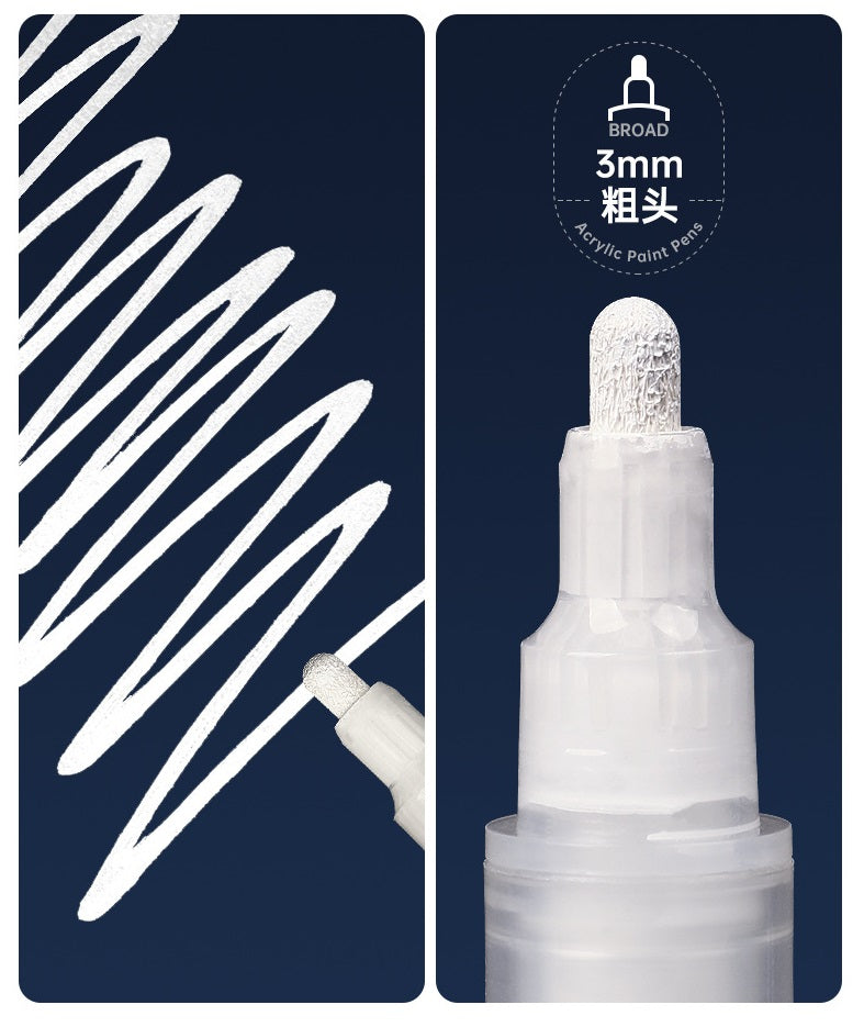 Mont Marte acryl witte verfpennen - 4 stuks