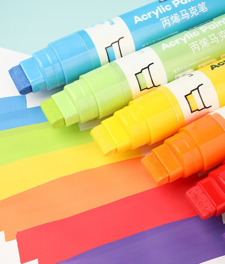 Mont Marte 15mm Wide Flat Tip Acrylic Paint Marker | Set of 2