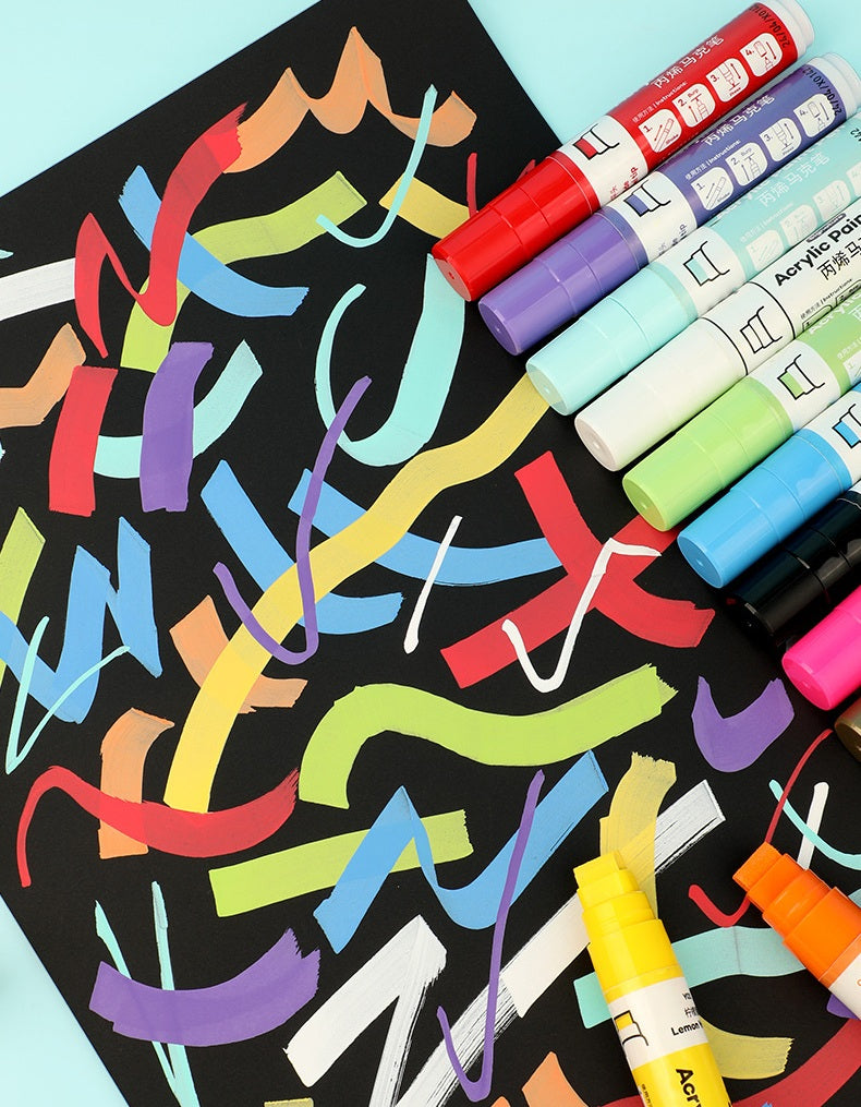 Mont Marte 15mm Wide Flat Tip Acrylic Paint Marker | Set of 2