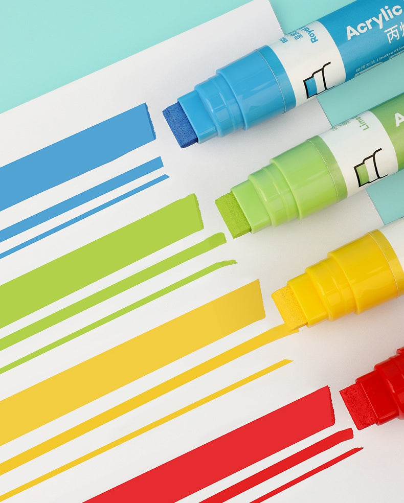 Mont Marte 15mm Wide Flat Tip Acrylic Paint Marker | Set of 2