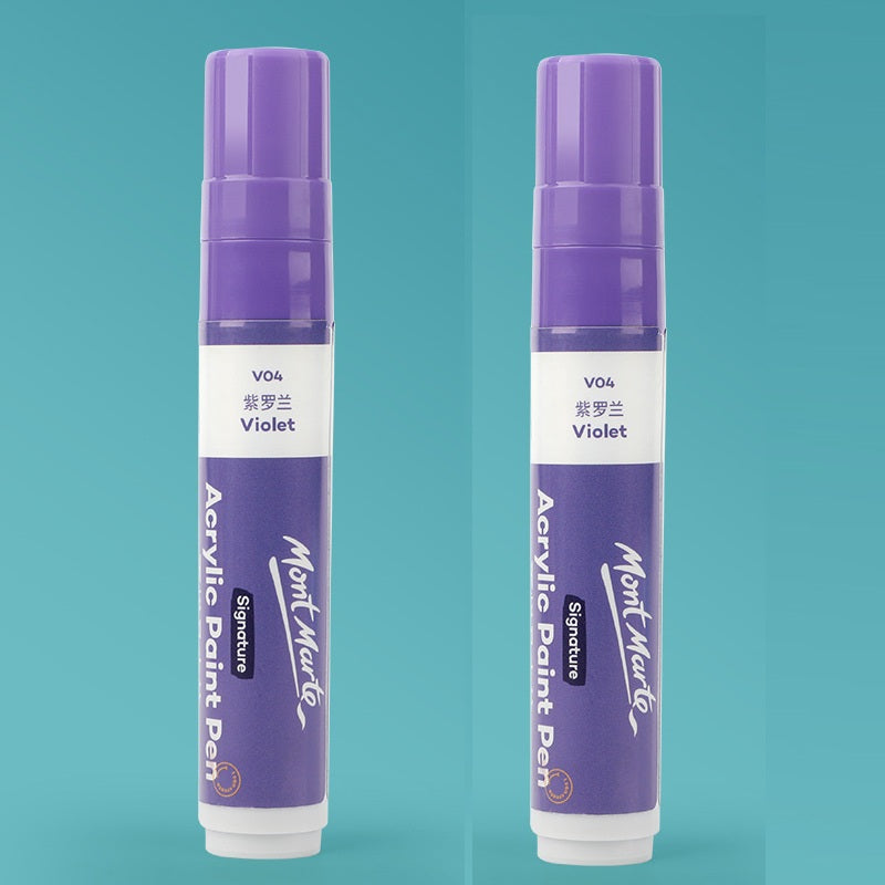Mont Marte 15mm Wide Flat Tip Acrylic Paint Marker | Set of 2 Purple