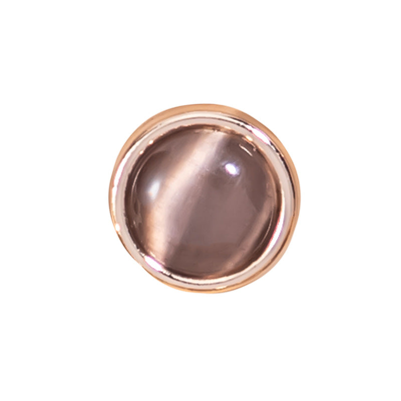 16L Natural Cat's Eye Stone Pearlescent Metal Shirt Buttons 45 Pack