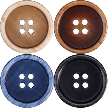 15-25mm Resin Double-Sided Buttons for Men's Workwear Jacket 50 Pack