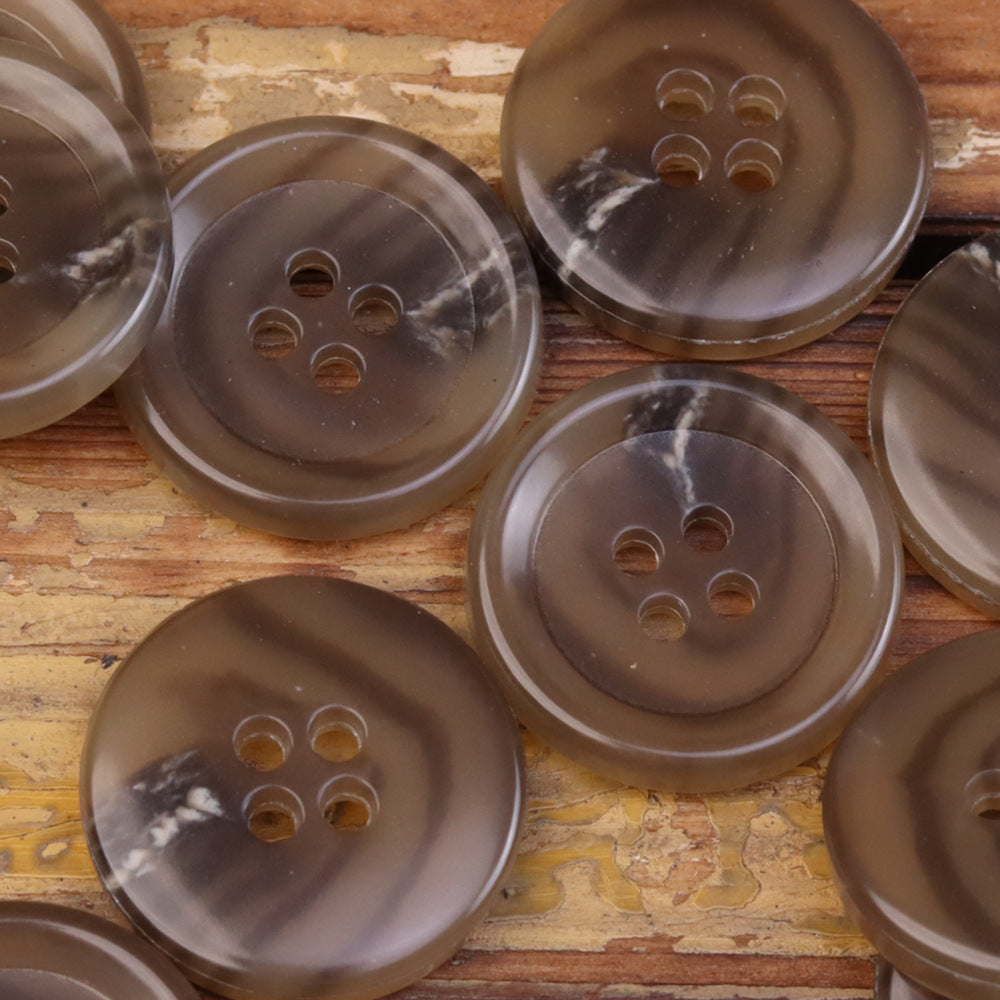 Imitation Horn Urea Buttons for Men's Suits Jackets 50 Pack Coffee