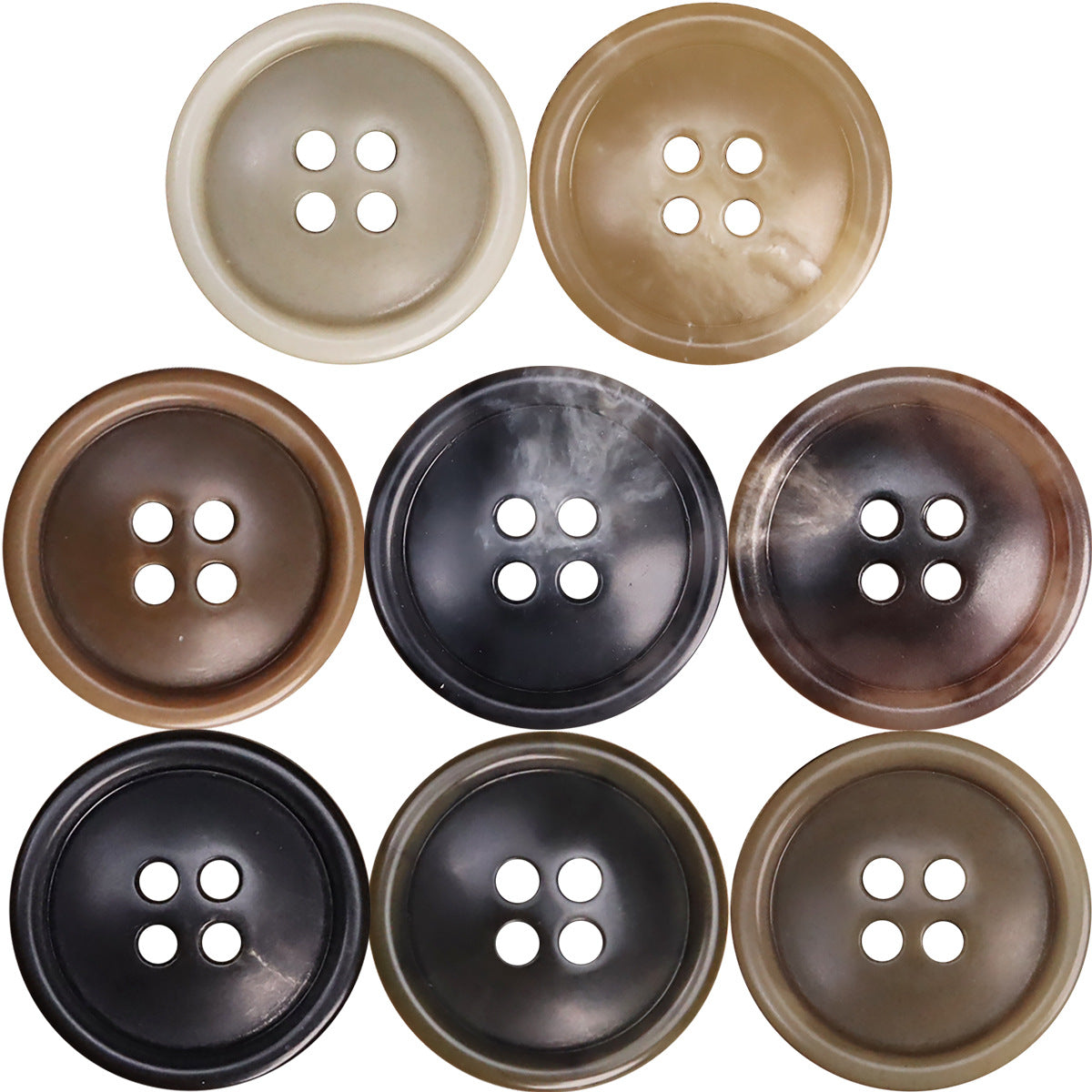 Black Khaki Beige Urea Buttons for Men's Jackets 30 Pack