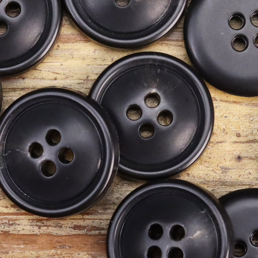 Black Khaki Beige Urea Buttons for Men's Jackets 30 Pack Black