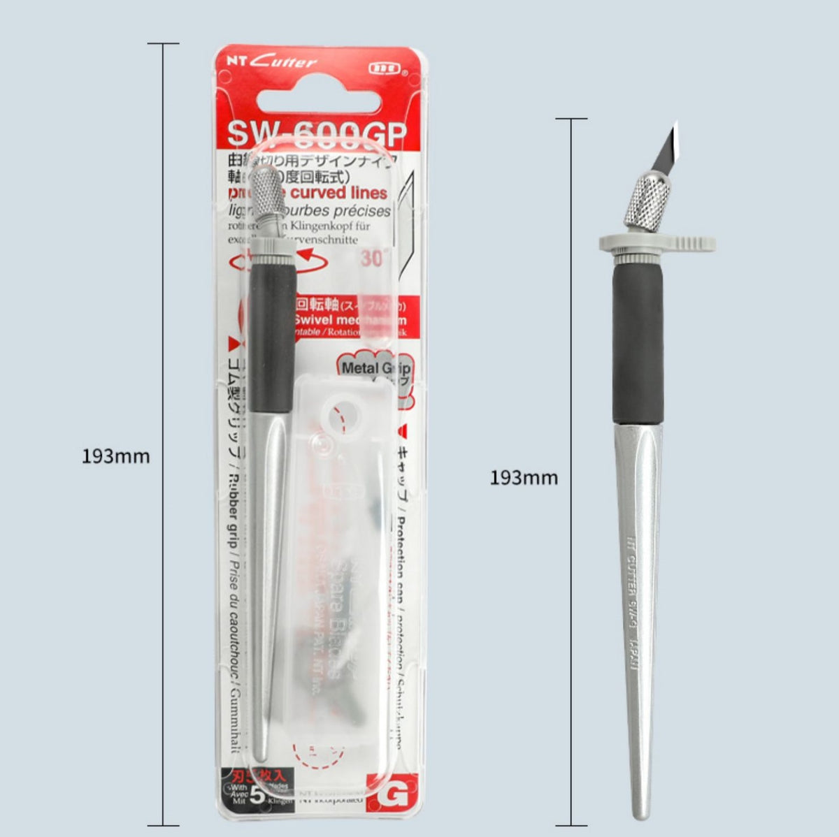 NT Cutter SW-G Japan Swivel Craft Knife (SW-600GP)