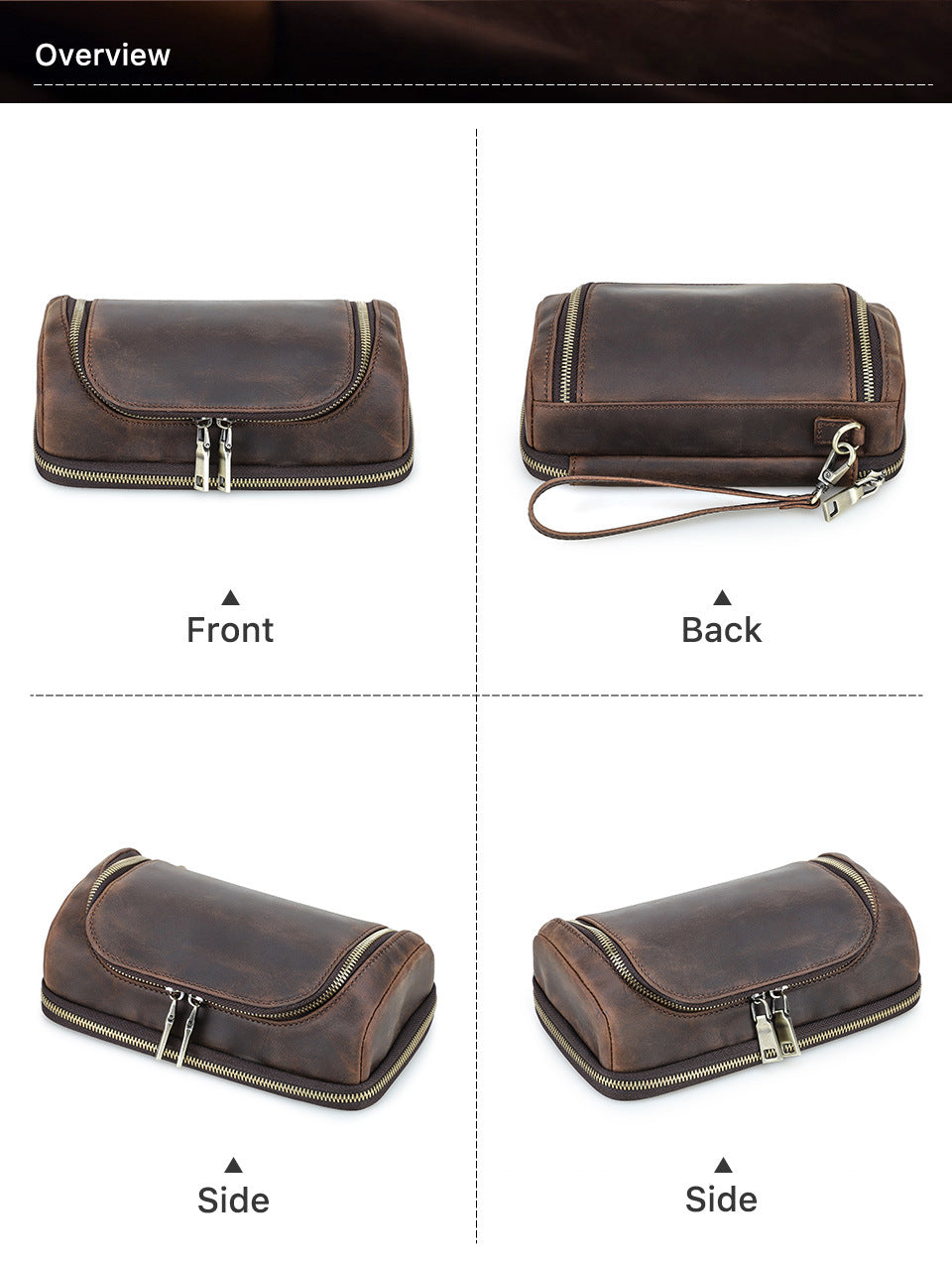 Leather Tech Organizer Bag Cable & Power Bank Carry Case for Apple Accessories