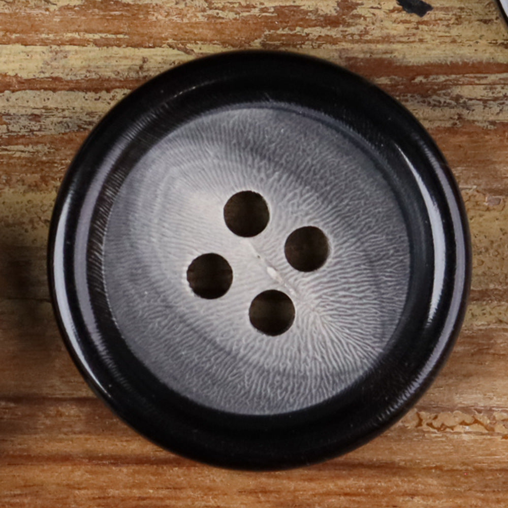 Black Natural Handmade Horn Buttons 4-Hole for Coat & Jacket | Pack of 20 1