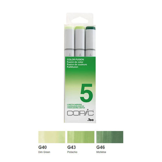Copic Sketch,Alcohol-based Markers,3pc,Color Fusion #5,Green