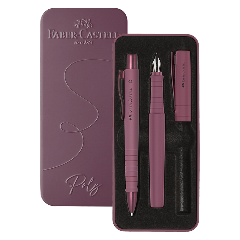 Faber-Castell Poly Pen Fountain and Ballpoint Pen Gift Set Wine