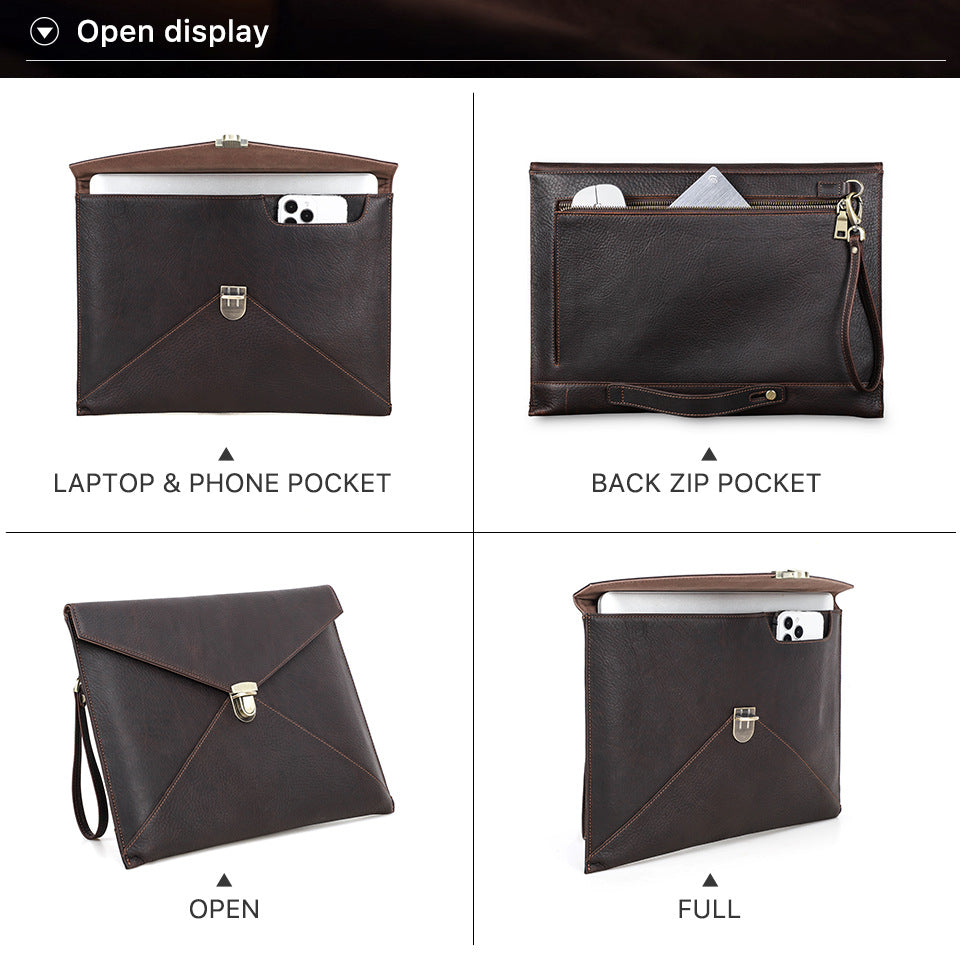 Genuine Leather Envelope Sleeve for MacBook Pro 14.2” Laptop Inner Bag