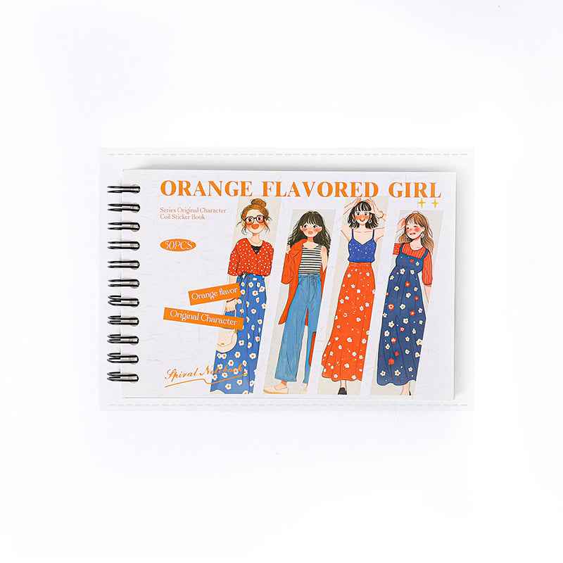 Orange Flavored Girl Series PET Sticker Book for Journaling Scrapbooking