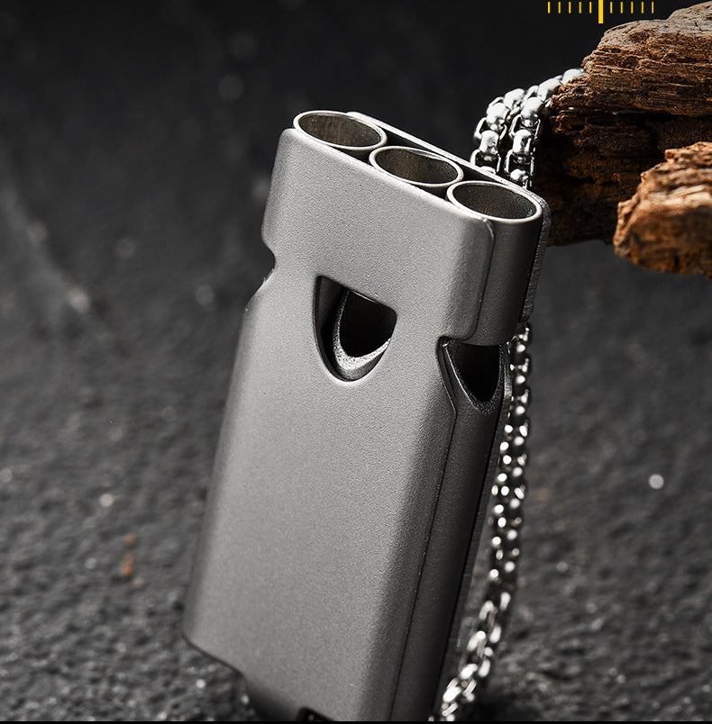 TC4 Titanium Alloy Emergency Whistle, Dual-Tube / Triple-Tube EDC Outdoor Signal Whistle