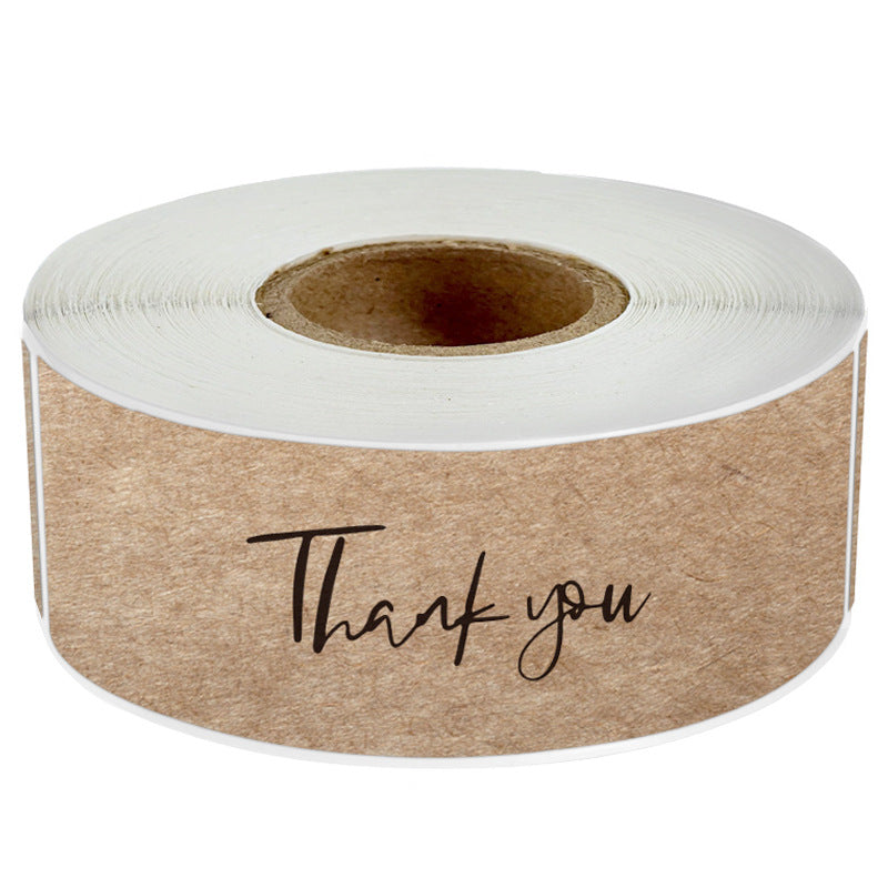 1500 pegatinas de agradecimiento de papel kraft (1 x 3 pulgadas), etiquetas rectangulares para pequeñas empresas