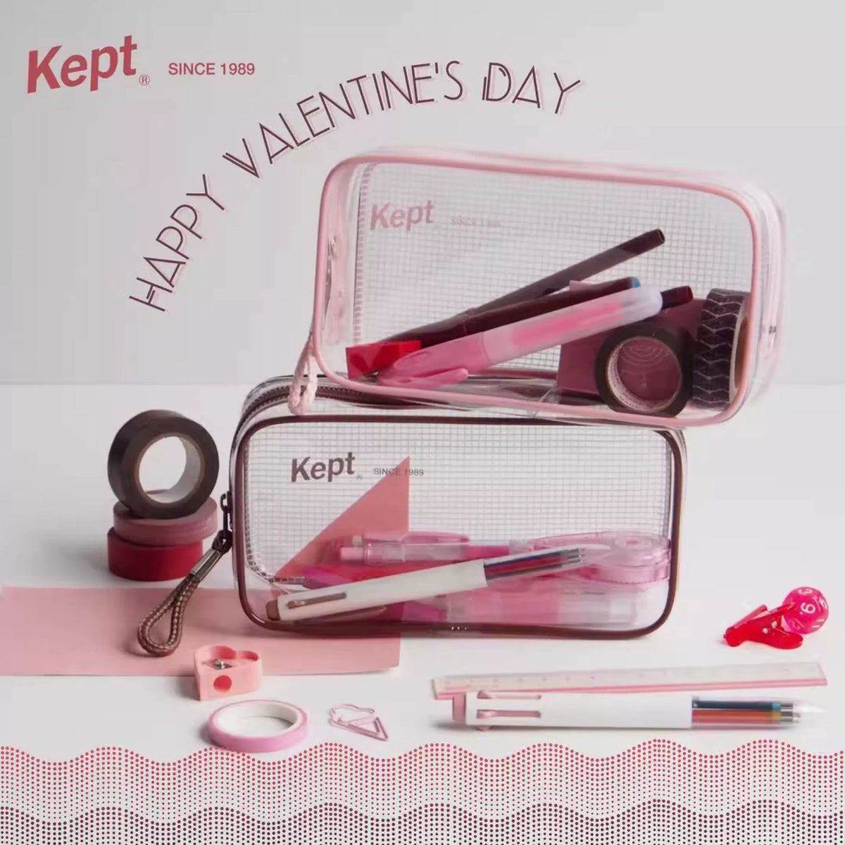 Kept Raymay Fujii Pencil Case, Clear Pen Pouch