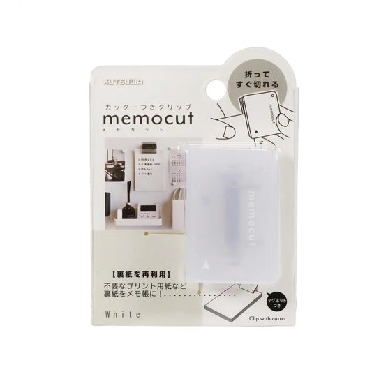 KUTSUWA Memocut Clip | Portable Folding Paper Cutter White