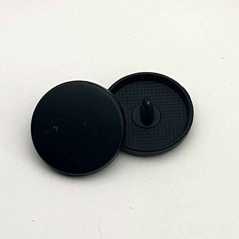 1 Inch Round Flat Metal Shank Buttons for Women's Coat 20PCS Black