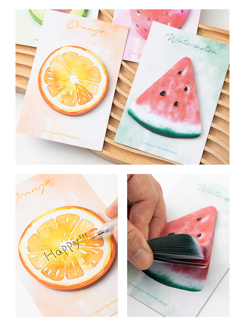 Fruit Shaped Sticky Notes | Avocado,Orange,Watermelon Strawberry 12-Pack