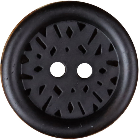 Black Sandalwood Laser-Engraved Round 2-Hole Buttons for Coats & Suits – Set of 20