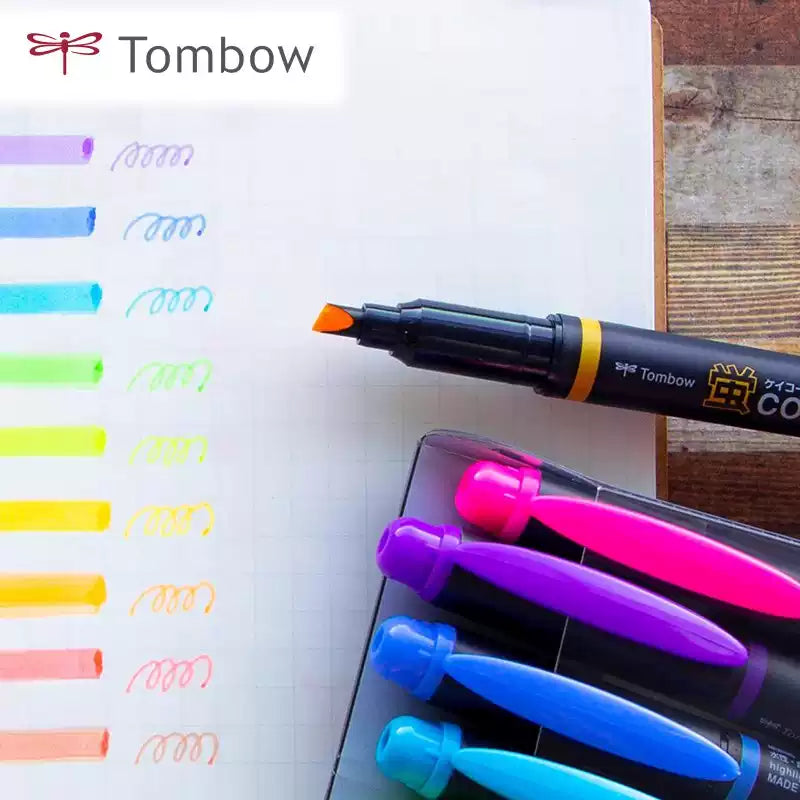 Tombow COAT Dual-Tip Highlighter Set – WA-TC Quick-Dry Marker Pens for Students