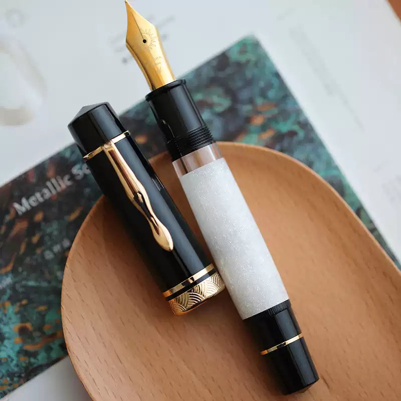 MAJOHN P139 Expedition Oversized Fountain Pen | No.8 Nib,Full Brass Piston