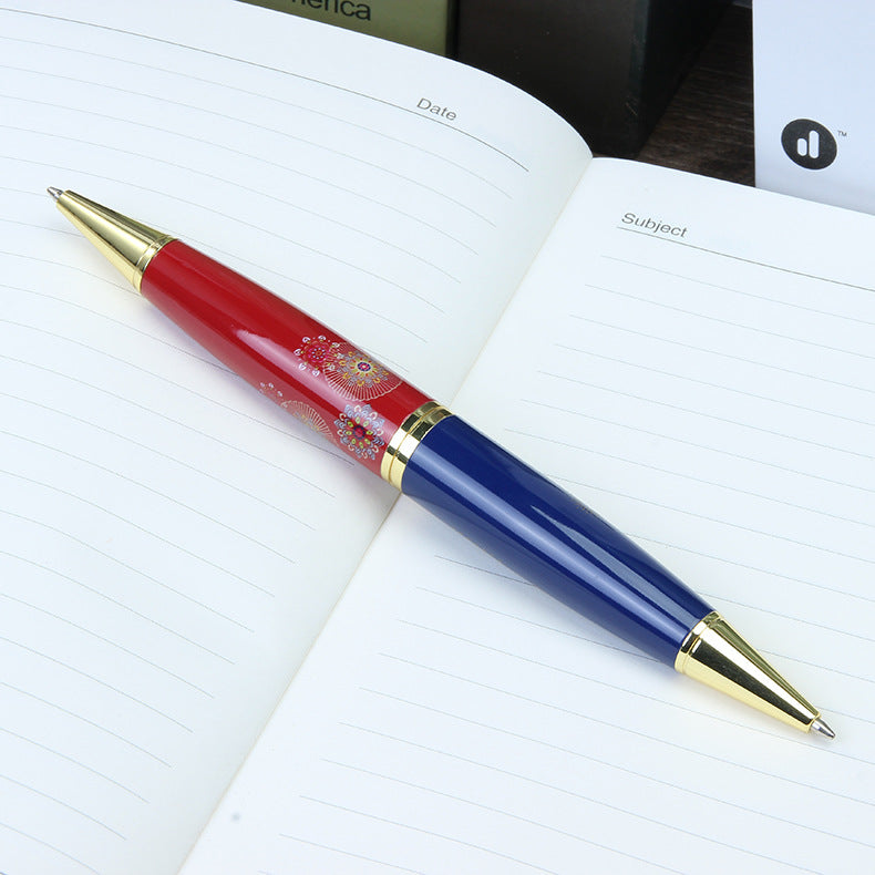 Dual-Tip Two-Color Metal Ballpoint Pen | Red & Blue Ink | Double-Ended | 2-Pack