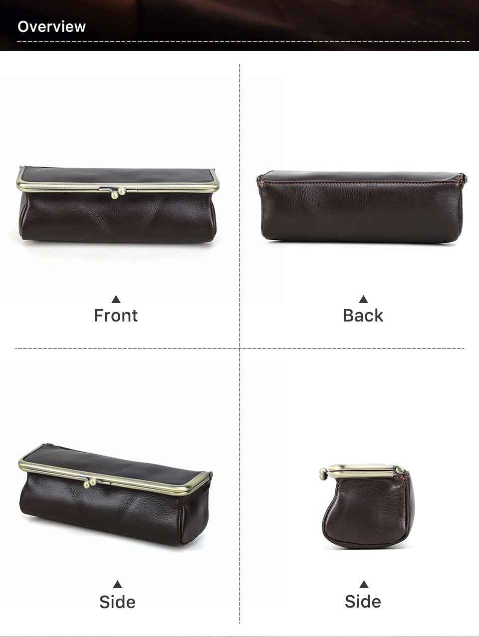 Leather Pencil Case Stationery Pen Pouch Holder