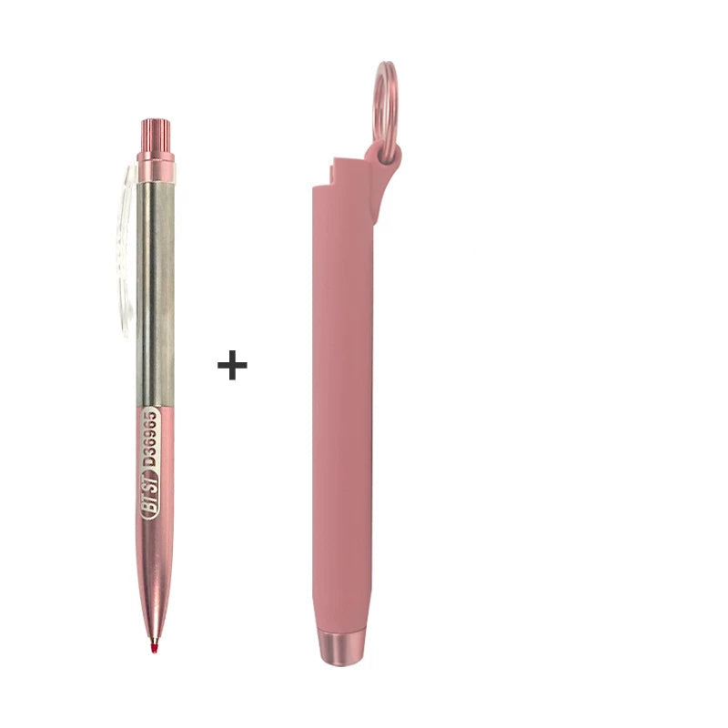 BTST All-Metal Gel Pen | Twist Retractable,Silicone Pen Sleeve Pink