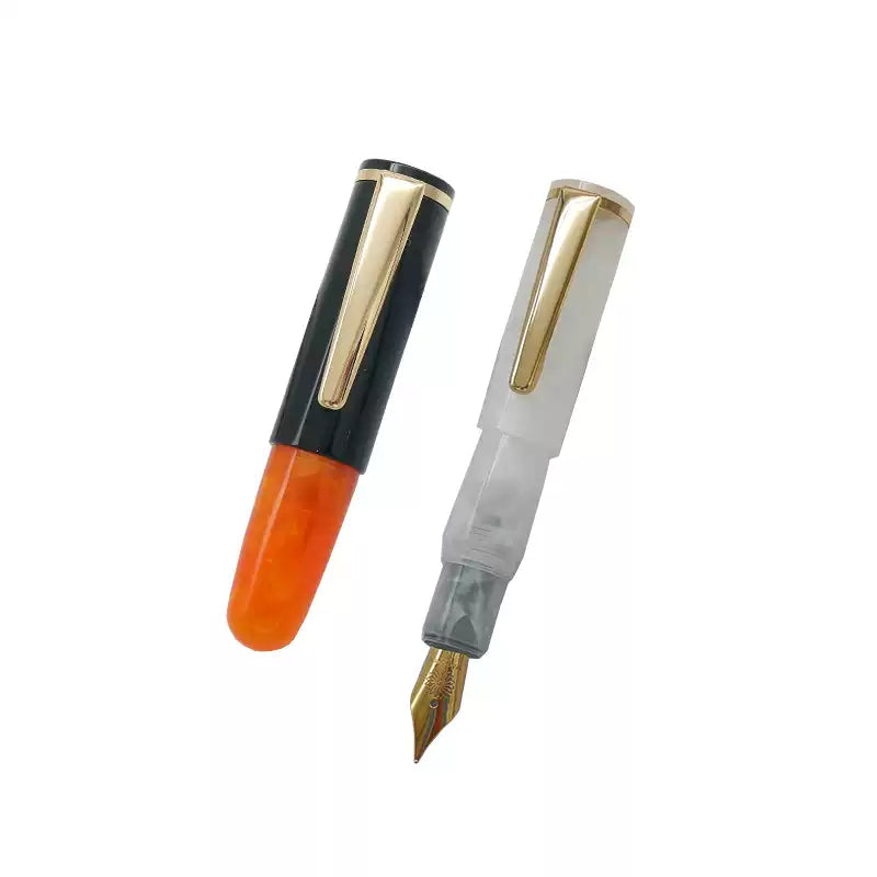 Wancher Super Mini Fountain Pen - 65mm Pocket Eyedropper Pen with Vivid Acrylic Barrel and Pipette