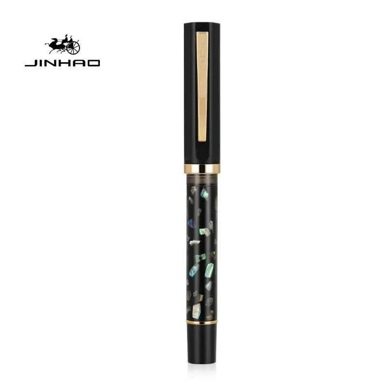 Jinhao 58 Fountain Pen, Iridium Nib with Shell Carving Black (Black Shell)