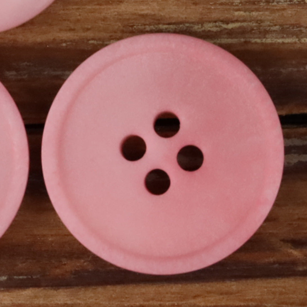 Colorful Natural Nut Round 4-Hole Matte Frosted Buttons – Set of 20 Pink