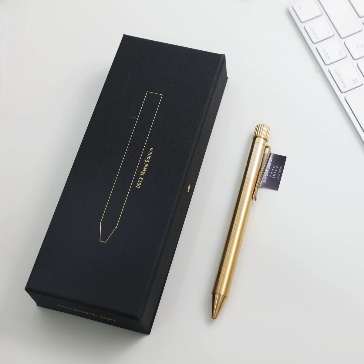 Sakura Craft Lab 001S Metal Edition Anniversary Limited Gel Pen, 0.5mm Blue-Black Ink Gold